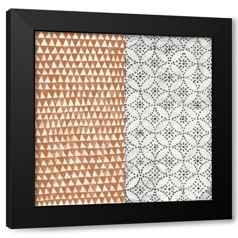 Maki Tile IV Black Modern Wood Framed Art Print with Double Matting by Lovell, Kathrine