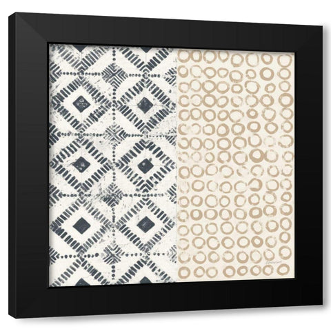 Maki Tile V Black Modern Wood Framed Art Print with Double Matting by Lovell, Kathrine