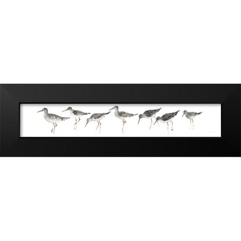 Sandpipers Panel Gray Black Modern Wood Framed Art Print by Tillmon, Avery