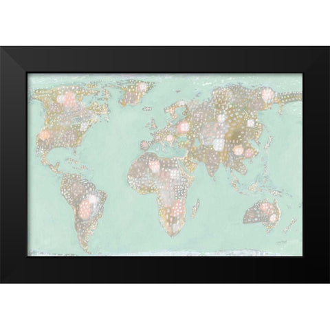 Artsy World Mint Black Modern Wood Framed Art Print by Mack, Lynn