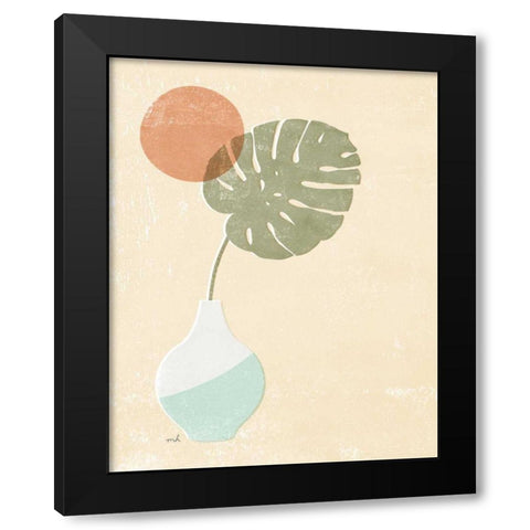 Sun Palm I Mint Black Modern Wood Framed Art Print with Double Matting by Hershey, Moira