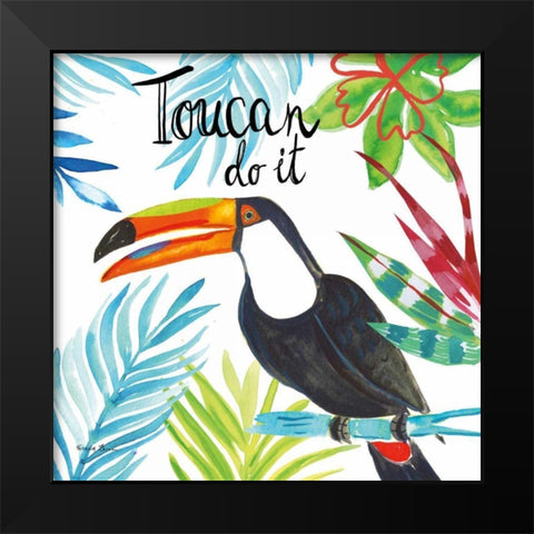 Tropicana II Toucan Black Modern Wood Framed Art Print by Zaman, Farida