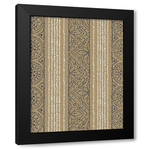 Batik II Patterns with Navy Black Modern Wood Framed Art Print with Double Matting by Brissonnet, Daphne