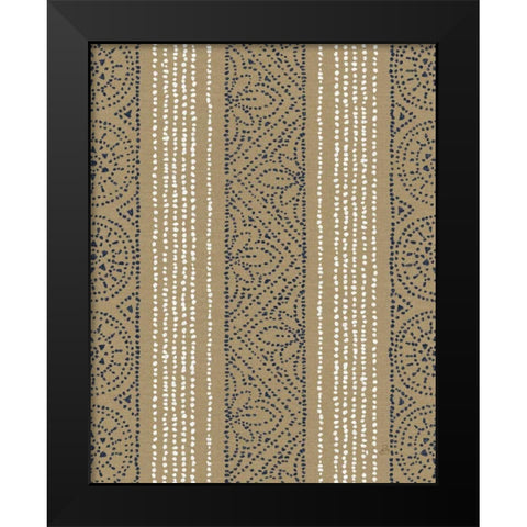 Batik II Patterns with Navy Black Modern Wood Framed Art Print by Brissonnet, Daphne