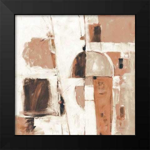 Down to the Street Warm Black Modern Wood Framed Art Print by Schick, Mike