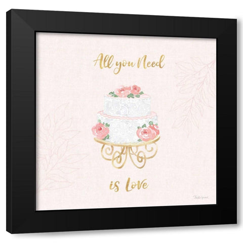 All You Need is Love IX Pink Black Modern Wood Framed Art Print with Double Matting by Grove, Beth