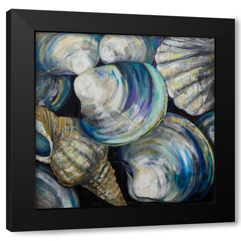 Key West Shells Black Modern Wood Framed Art Print with Double Matting by Vertentes, Jeanette