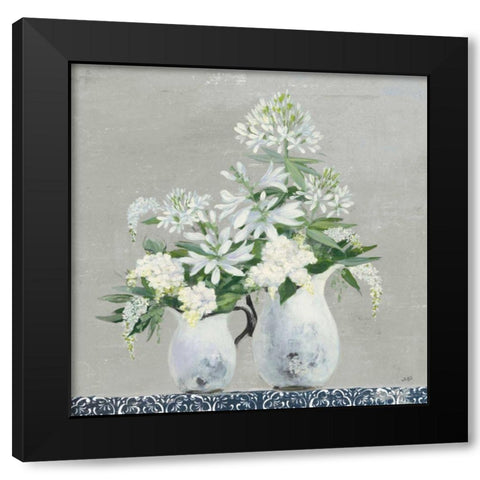 Late Summer Bouquet III with Tile Black Modern Wood Framed Art Print by Purinton, Julia