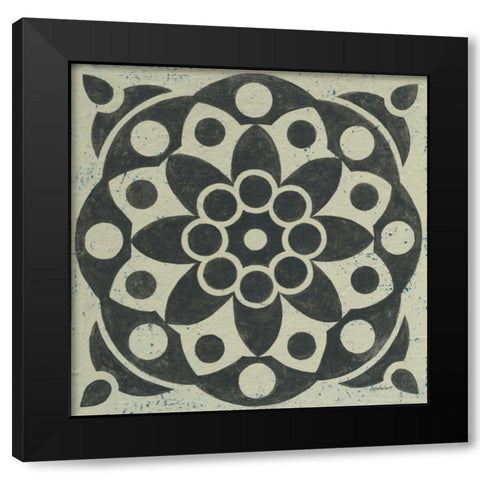 Black and White Tile II Black Modern Wood Framed Art Print by Lovell, Kathrine