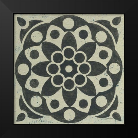 Black and White Tile II Black Modern Wood Framed Art Print by Lovell, Kathrine