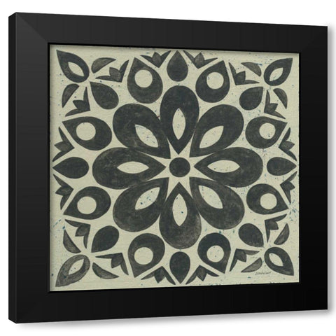 Black and White Tile III Black Modern Wood Framed Art Print by Lovell, Kathrine