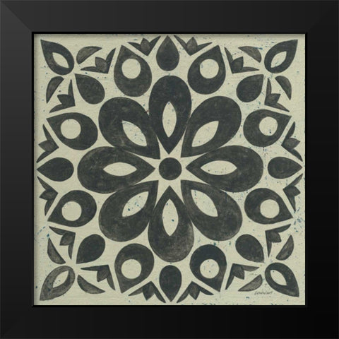 Black and White Tile III Black Modern Wood Framed Art Print by Lovell, Kathrine