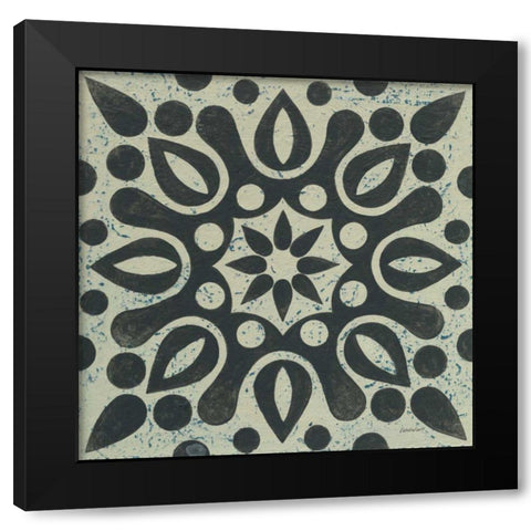 Black and White Tile IV Black Modern Wood Framed Art Print by Lovell, Kathrine