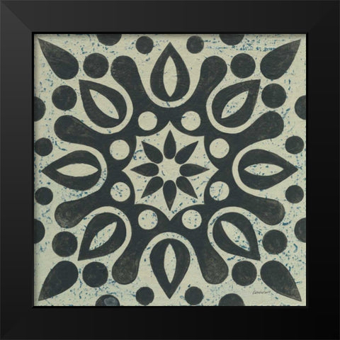 Black and White Tile IV Black Modern Wood Framed Art Print by Lovell, Kathrine