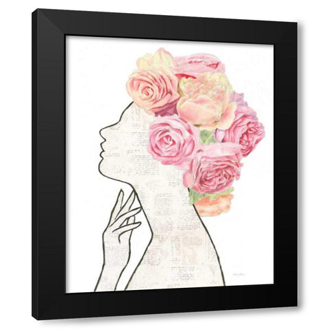 She Dreams of Roses II Black Modern Wood Framed Art Print with Double Matting by Adams, Emily