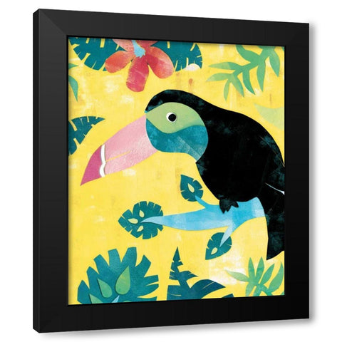 Jungle Jive I Toucan Yellow Black Modern Wood Framed Art Print with Double Matting by Wild Apple Portfolio