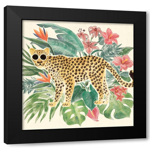 Jungle Vibes Jaguar Black Modern Wood Framed Art Print with Double Matting by Penner, Janelle