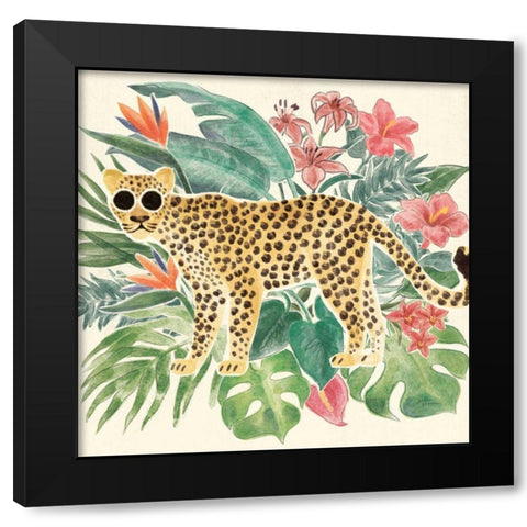 Jungle Vibes Jaguar Black Modern Wood Framed Art Print by Penner, Janelle