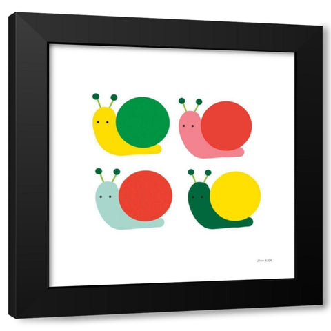 Snails Four Black Modern Wood Framed Art Print by Kelle, Ann