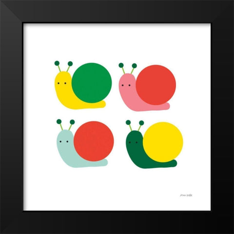 Snails Four Black Modern Wood Framed Art Print by Kelle, Ann