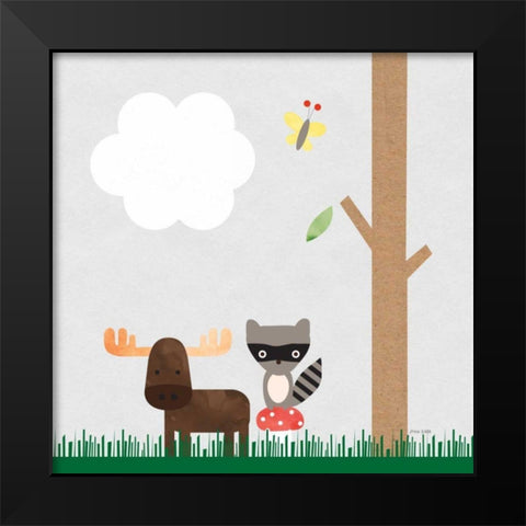 Woodland Animals I Black Modern Wood Framed Art Print by Kelle, Ann