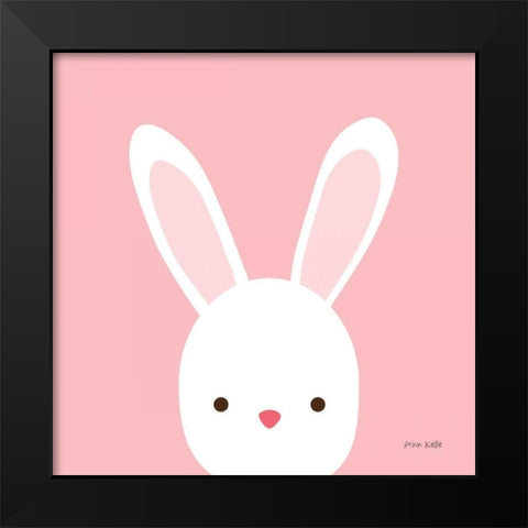 Cuddly Bunny Black Modern Wood Framed Art Print by Kelle, Ann
