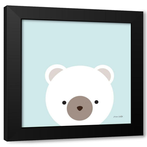 Cuddly Bear Black Modern Wood Framed Art Print with Double Matting by Kelle, Ann