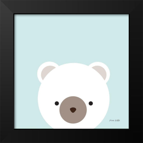 Cuddly Bear Black Modern Wood Framed Art Print by Kelle, Ann