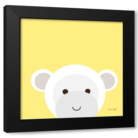 Cuddly Monkey Black Modern Wood Framed Art Print with Double Matting by Kelle, Ann