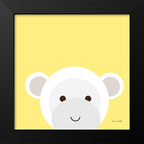 Cuddly Monkey Black Modern Wood Framed Art Print by Kelle, Ann