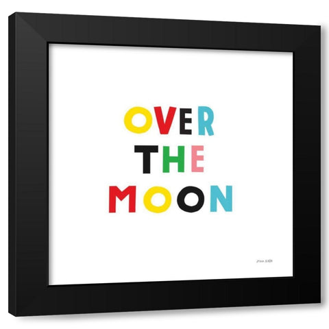 Over the Moon Black Modern Wood Framed Art Print by Kelle, Ann