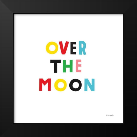 Over the Moon Black Modern Wood Framed Art Print by Kelle, Ann