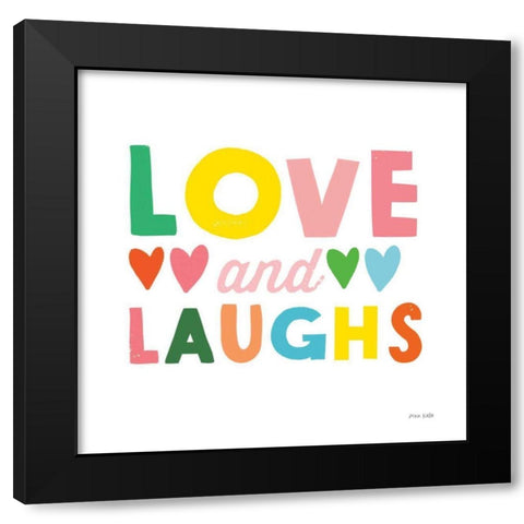 Love and Laughs Black Modern Wood Framed Art Print with Double Matting by Kelle, Ann