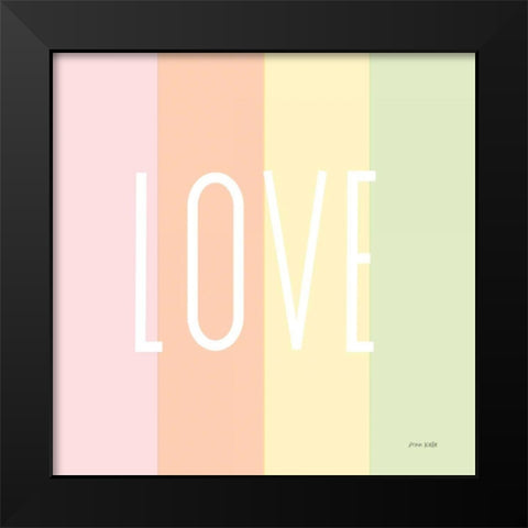 Love Rainbow Black Modern Wood Framed Art Print by Kelle, Ann