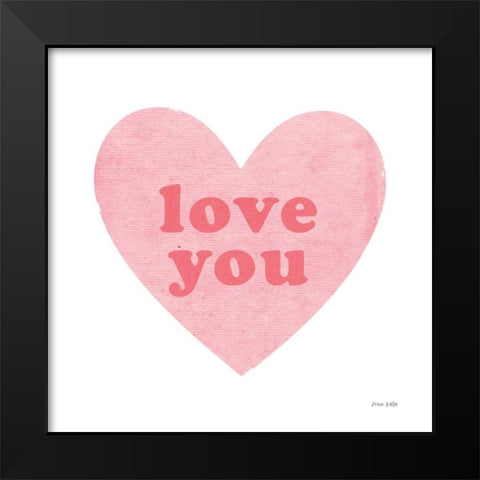 Love Heart Black Modern Wood Framed Art Print by Kelle, Ann