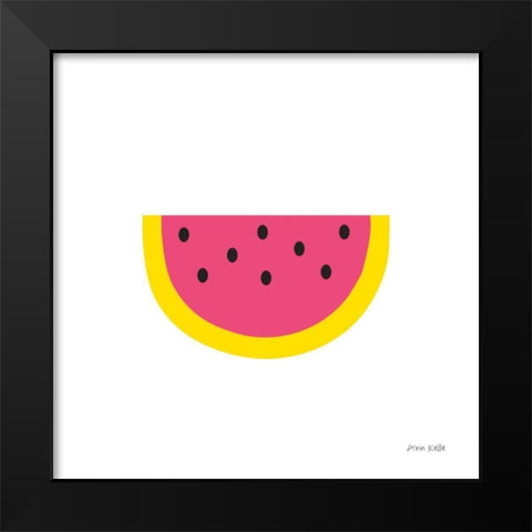 Watermelon Black Modern Wood Framed Art Print by Kelle, Ann