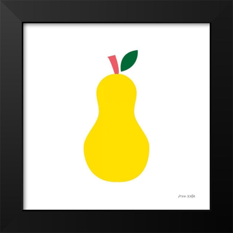 Yellow Pear Black Modern Wood Framed Art Print by Kelle, Ann