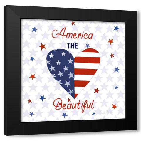 America the Beautiful II Square Black Modern Wood Framed Art Print by Zaman, Farida