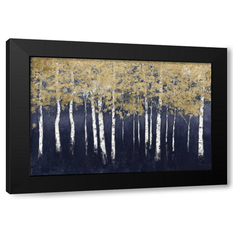 Shimmering Forest Indigo Black Modern Wood Framed Art Print with Double Matting by Wiens, James