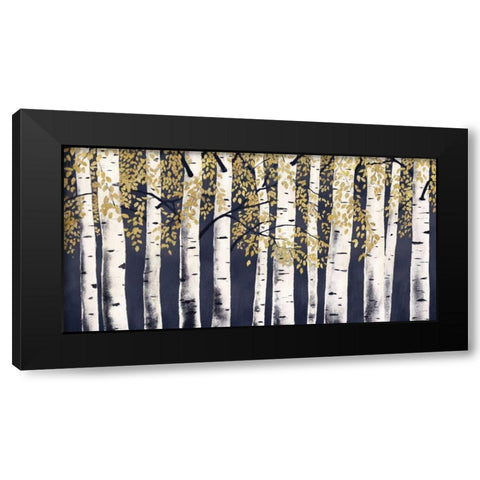 Fresh Forest Indigo Gold Black Modern Wood Framed Art Print by Wiens, James