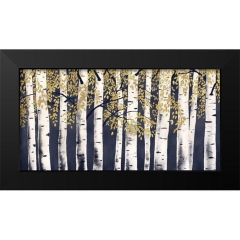 Fresh Forest Indigo Gold Black Modern Wood Framed Art Print by Wiens, James