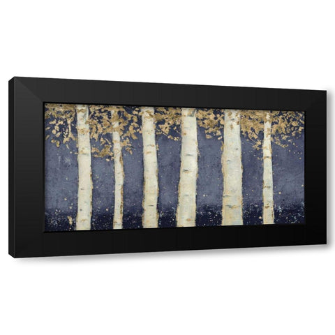 Magnificent Birch Grove Indigo Crop Black Modern Wood Framed Art Print with Double Matting by Wiens, James