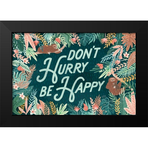 Jungle Hangout I Black Modern Wood Framed Art Print by Marshall, Laura