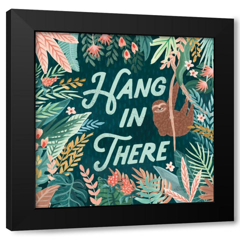 Jungle Hangout II Black Modern Wood Framed Art Print by Marshall, Laura