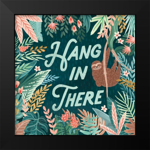 Jungle Hangout II Black Modern Wood Framed Art Print by Marshall, Laura
