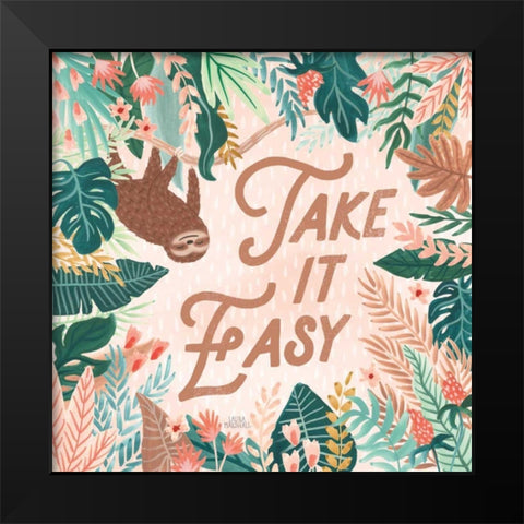 Jungle Hangout III Black Modern Wood Framed Art Print by Marshall, Laura