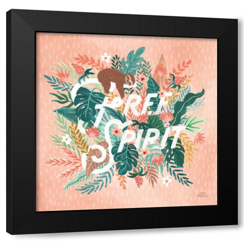 Jungle Hangout IV Black Modern Wood Framed Art Print with Double Matting by Marshall, Laura