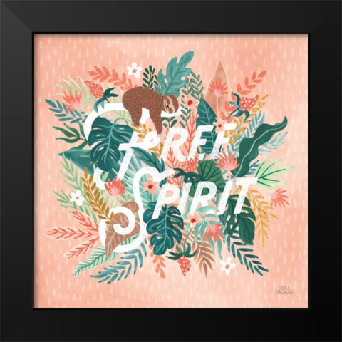 Jungle Hangout IV Black Modern Wood Framed Art Print by Marshall, Laura