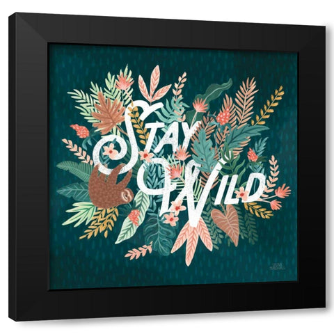 Jungle Hangout V Black Modern Wood Framed Art Print by Marshall, Laura