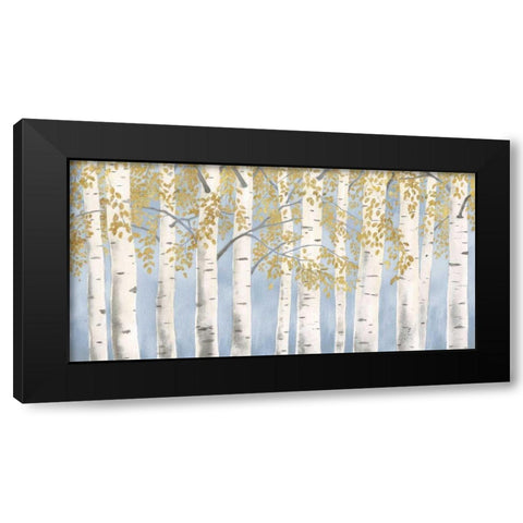 Fresh Forest Light Blue Gold Black Modern Wood Framed Art Print by Wiens, James